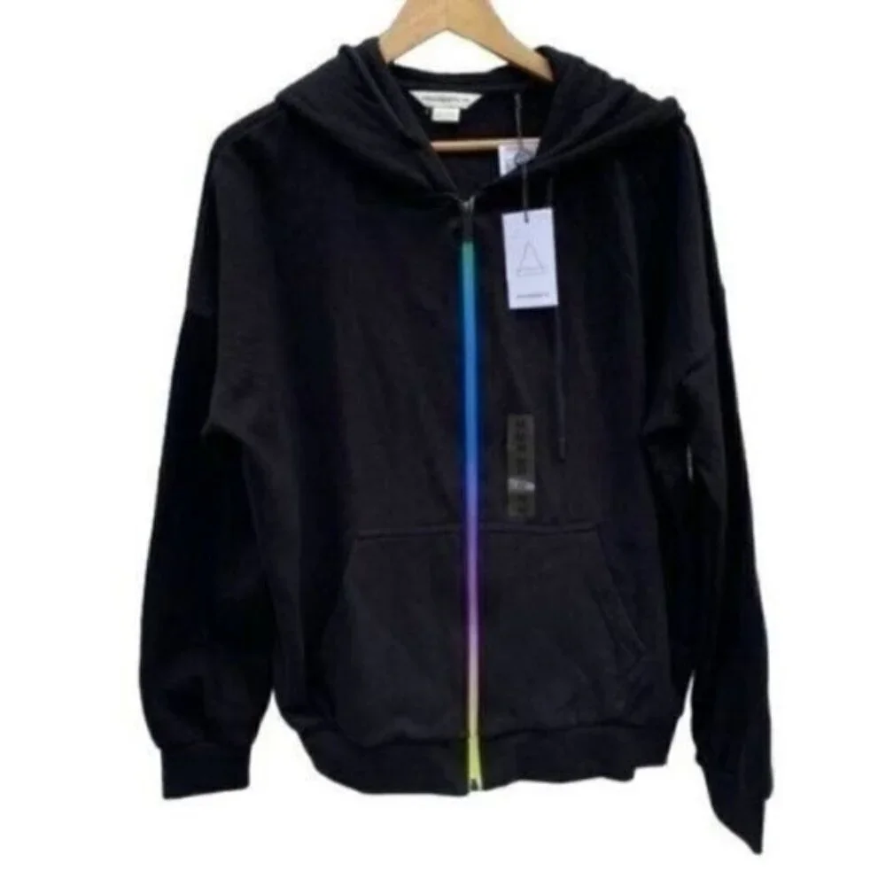Eleven Paris Mens Black Hoodie Jacket New Medium